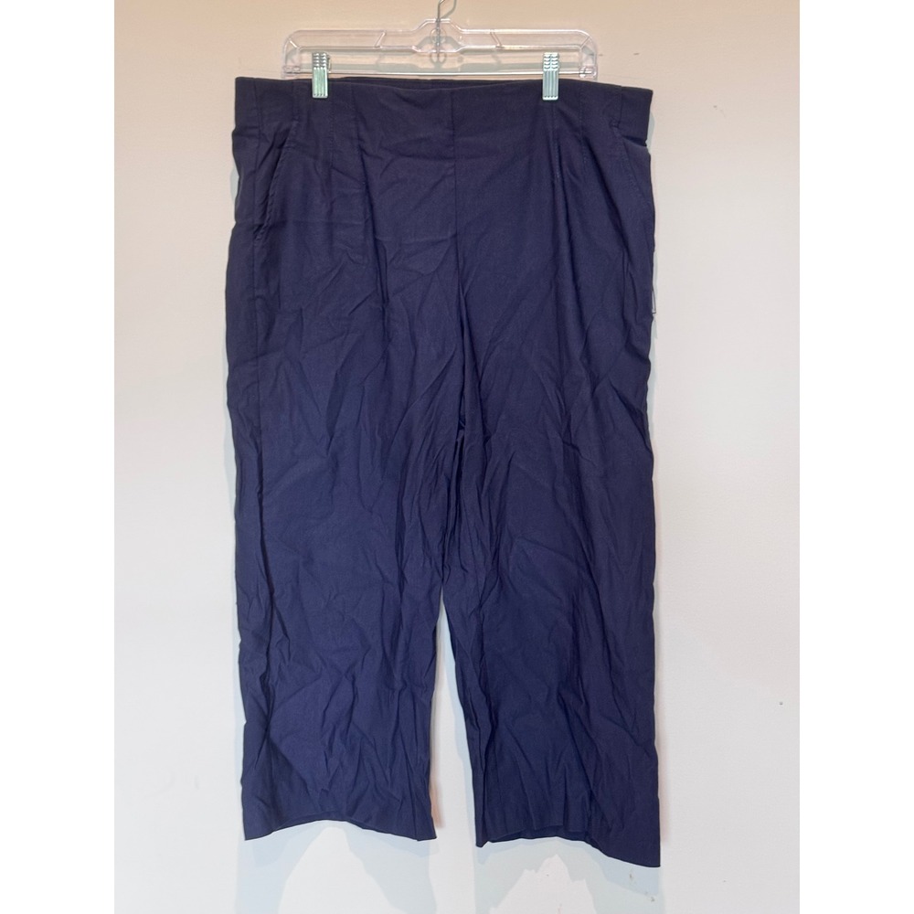 Tribal Flatten It Navy Blue Crop Wide Leg Pull On Pants 16P 9060CU-2485